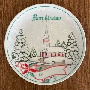 Vintage 70’s SHAFFORD Personalized Merry Christmas Plate.  7.5” diameter